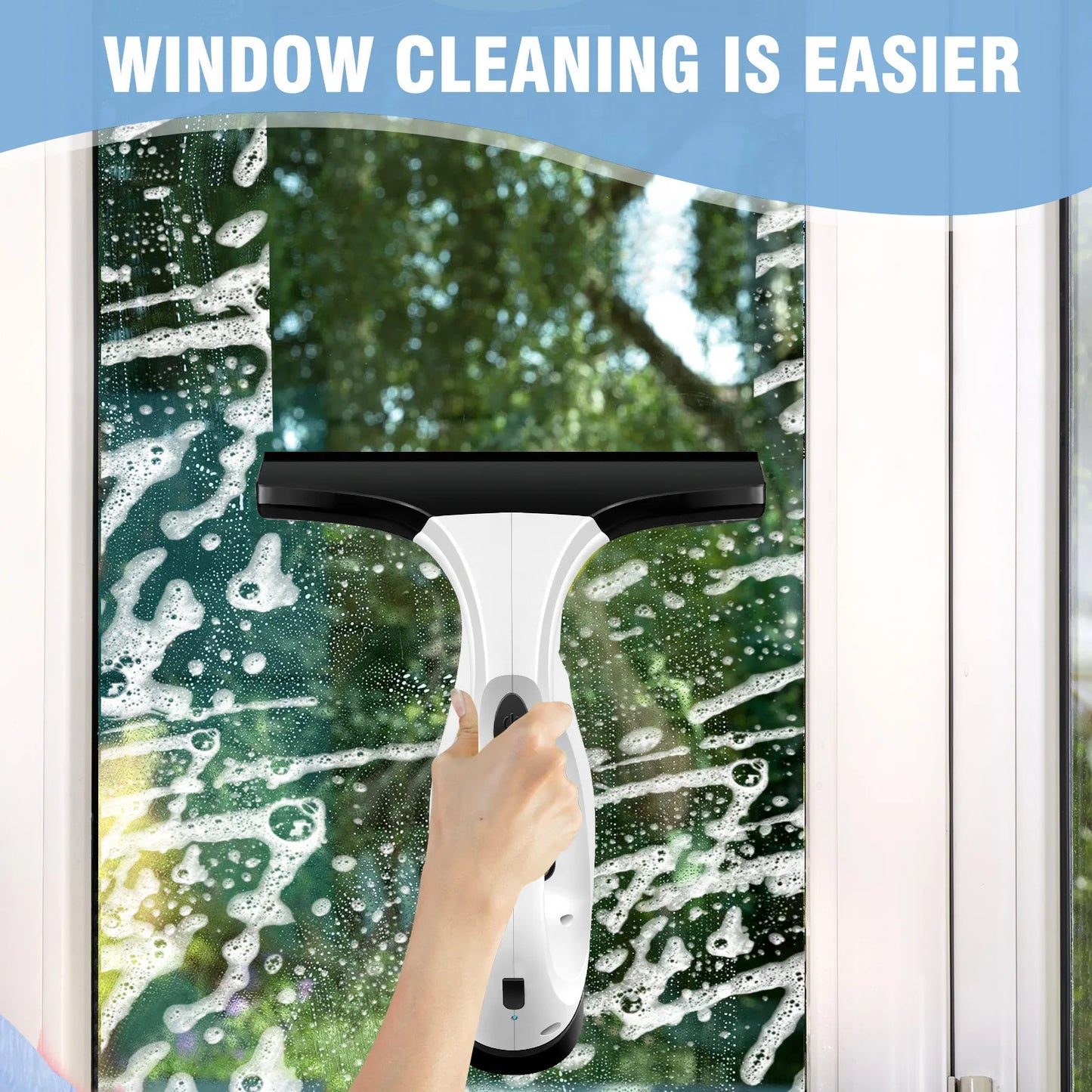 Electric Handheld Window Cleaner Squeegee for Car Showers Kitchen Bathtub Rechargeable Cleaning Tool for Mirrors Glass