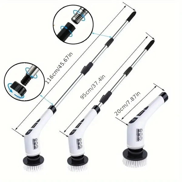 Electric Spin Scrubber – Cordless Cleaning Brush with 7 Heads