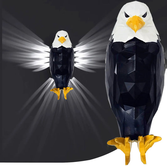 Bald Eagle Wall Light, Wall Mounted Eagle Lamp for Bedroom, Living Room, Hallway, Battery Operated Eagle Light