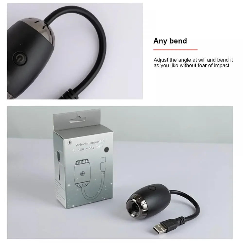 USB Car Atmosphere Projector Light Car Interior Ambient Light LED Starry Star Light Party Decor Romantic Saturn Galaxy Light